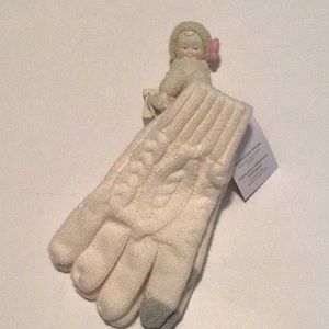 GAP Cable Touch Screen Gloves Off White